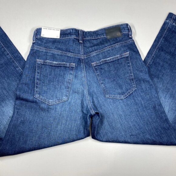 NEW AG Women’s Saige Wide Leg Cropped Jeans Dark Blue Size 27 - Picture 3 of 11